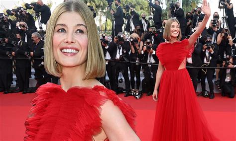 rosamund pike tits|Rosamund Pike flashes a hint of side boob in a scarlet tulle gown .